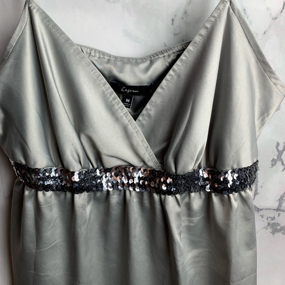 Express Silver Sequin Tank Top - Picture 7 of 7